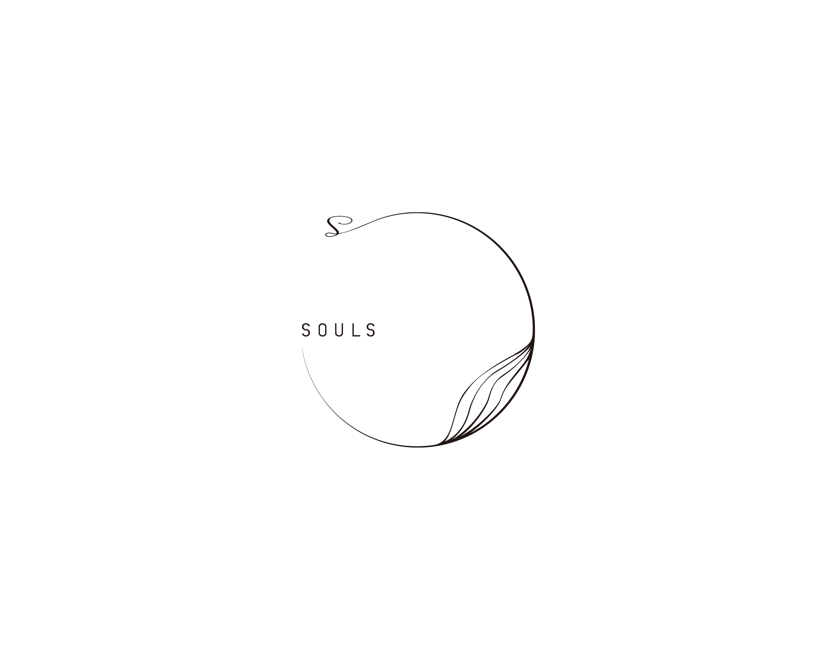円形のラインにSOULSの文字を組み合わせたロゴ