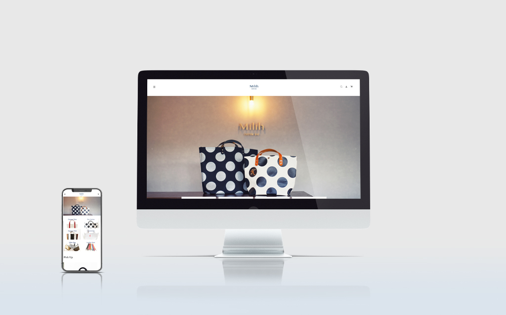 MilihのオンラインストアのPC・スマートフォン表示